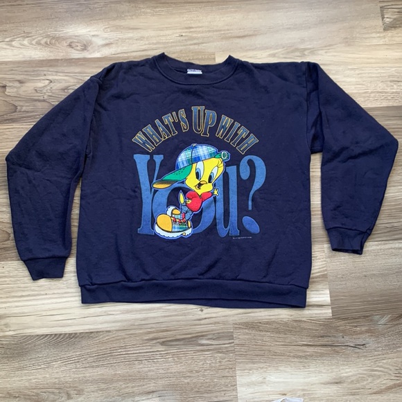 Looney Tunes What’s Up With You Tweety Bird sweatshirt Xl 1997 Warner Brothers - Picture 6 of 7